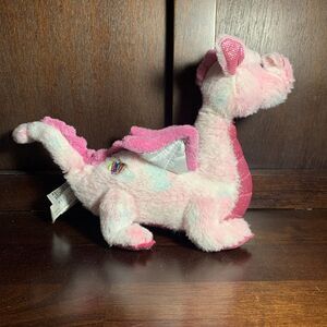 Collectible Ganz Webkinz Pink Metallic Flying Dragon Plush Stuffed Animal Whimsy